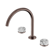 Nero Serenity Bath/Kitchen Set Arc Spout With Arabescato Corchia Handle Brushed Bronze