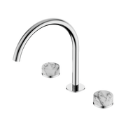 Nero Serenity Bath/Kitchen Set Arc Spout With Arabescato Corchia Handle Chrome