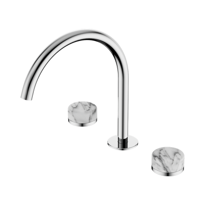 Nero Serenity Bath/Kitchen Set Arc Spout With Arabescato Corchia Handle Chrome