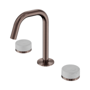 Nero Serenity Basin Set Edge Spout With Carrara Handle Brushed Bronze