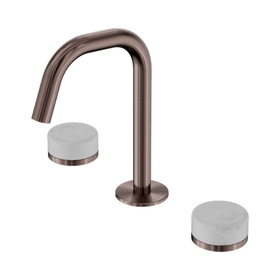 Nero Serenity Basin Set Edge Spout With Carrara Handle Brushed Bronze