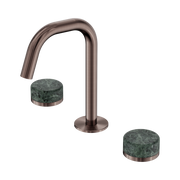 Nero Serenity Basin Set Edge Spout With Verde Alpi Handle Brushed Bronze