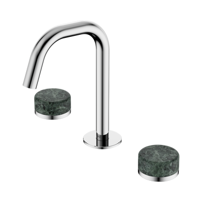 Nero Serenity Basin Set Edge Spout With Verde Alpi Handle Chrome