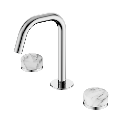 Nero Serenity Basin Set Edge Spout With Arabescato Corchia Handle Chrome