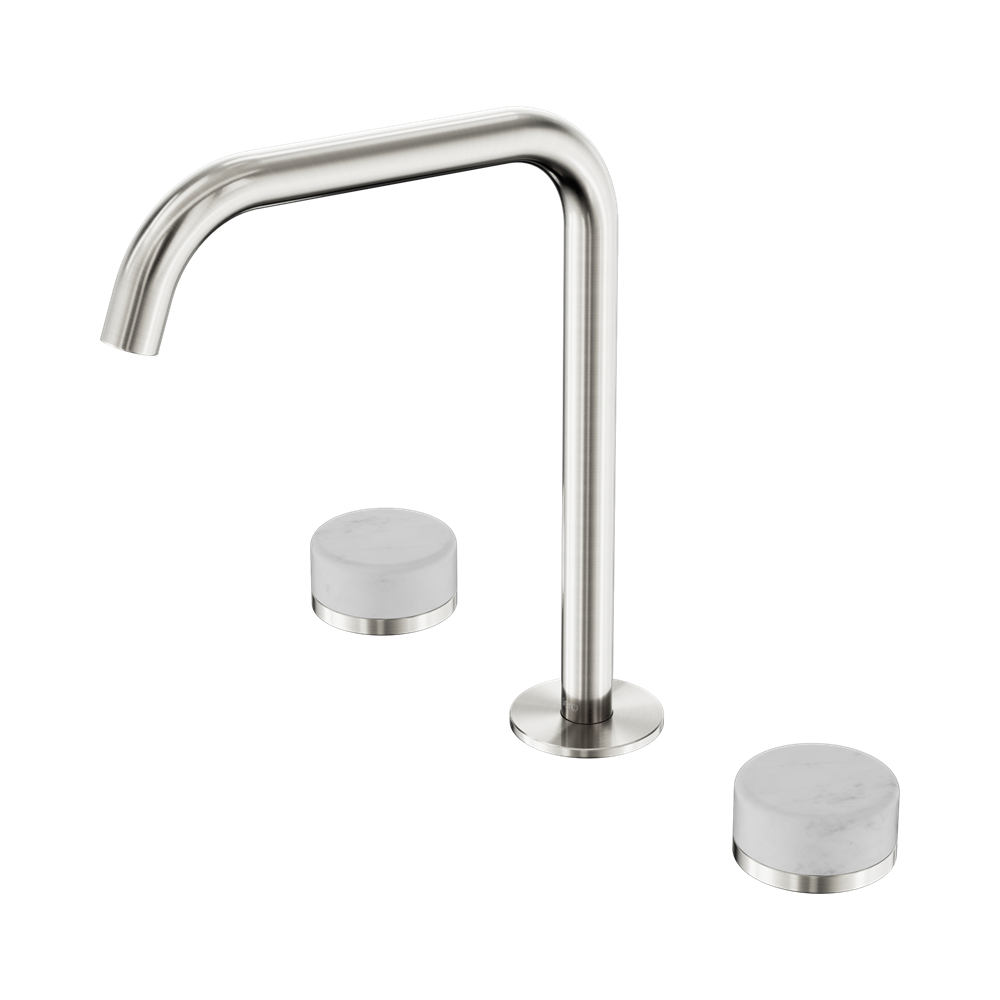 Nero Serenity Bath/Kitchen Set Edge Spout With Carrara Handle Brushed Nickel