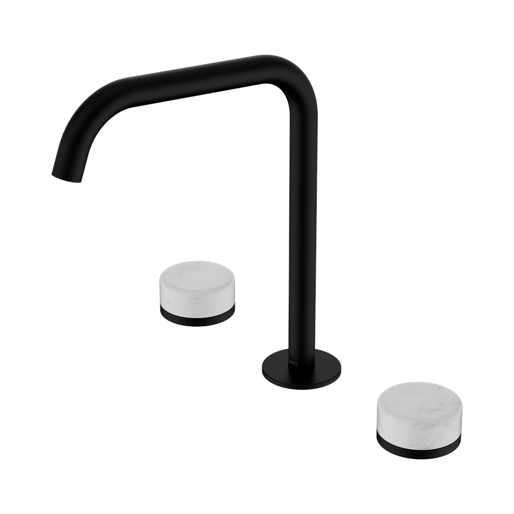 Nero Serenity Bath/Kitchen Set Edge Spout With Carrara Handle Matte Black