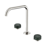 Nero Serenity Bath/Kitchen Set Edge Spout With Verde Alpi Handle Brushed Nickel