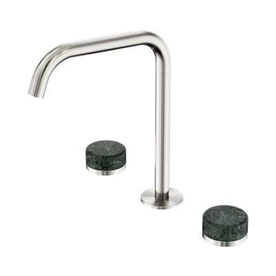 Nero Serenity Bath/Kitchen Set Edge Spout With Verde Alpi Handle Brushed Nickel