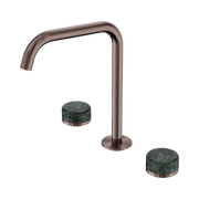 Nero Serenity Bath/Kitchen Set Edge Spout With Verde Alpi Handle Brushed Bronze