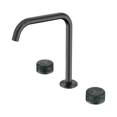 Nero Serenity Bath/Kitchen Set Edge Spout With Verde Alpi Handle Gun Metal
