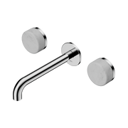 Nero Serenity Wall Basin Set 160/185/220mm Spout With Carrara Handles Chrome