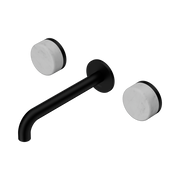 Nero Serenity Wall Basin Set 160/185/220mm Spout With Carrara Handles Matte Black