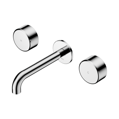 Nero Serenity Wall Basin Set 160/185/220mm Spout With Nero Metal Handles Chrome