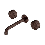 Serenity Wall Basin Set 185mm Spout With Metal Handle Rome Bronze