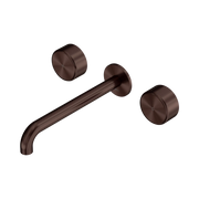 Serenity Wall Basin Set 220mm Spout With Metal Handle Rome Bronze