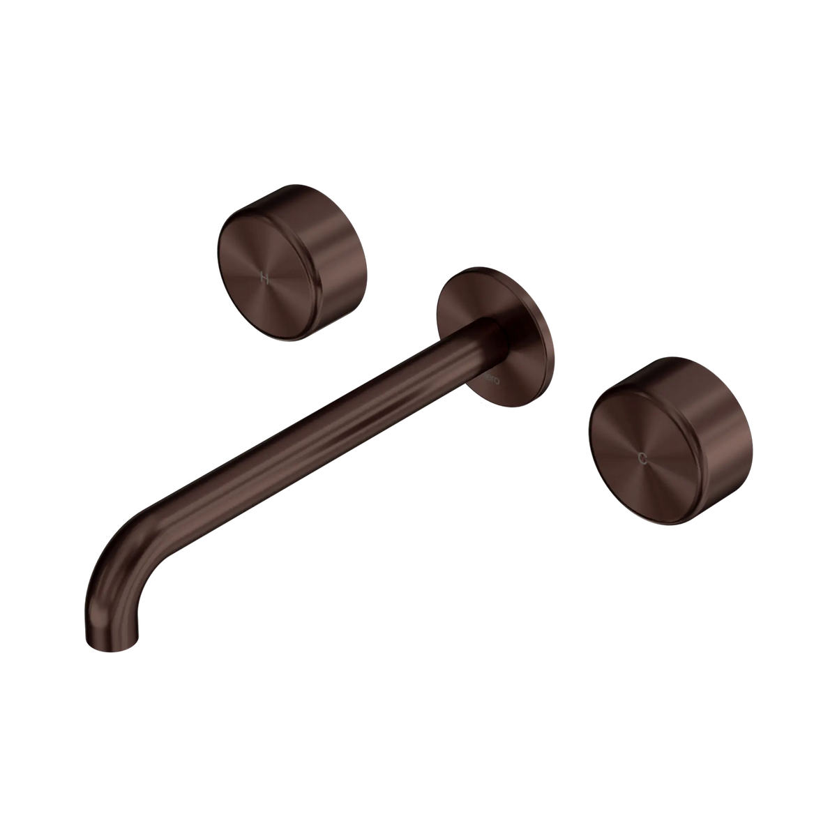 Serenity Wall Basin Set 220mm Spout With Metal Handle Rome Bronze