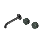 Nero Serenity Wall Basin/Bath Set 160/185/220mm Offset Spout With Verde Alpi Gun Metal