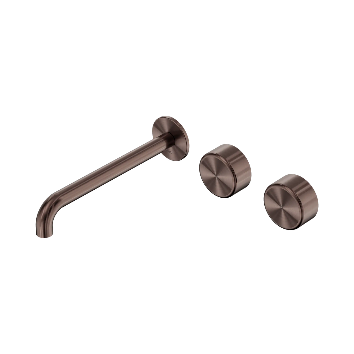 Serenity Wall Basin Set 220mm Offset Spout With Metal Handle Brushed Bronze