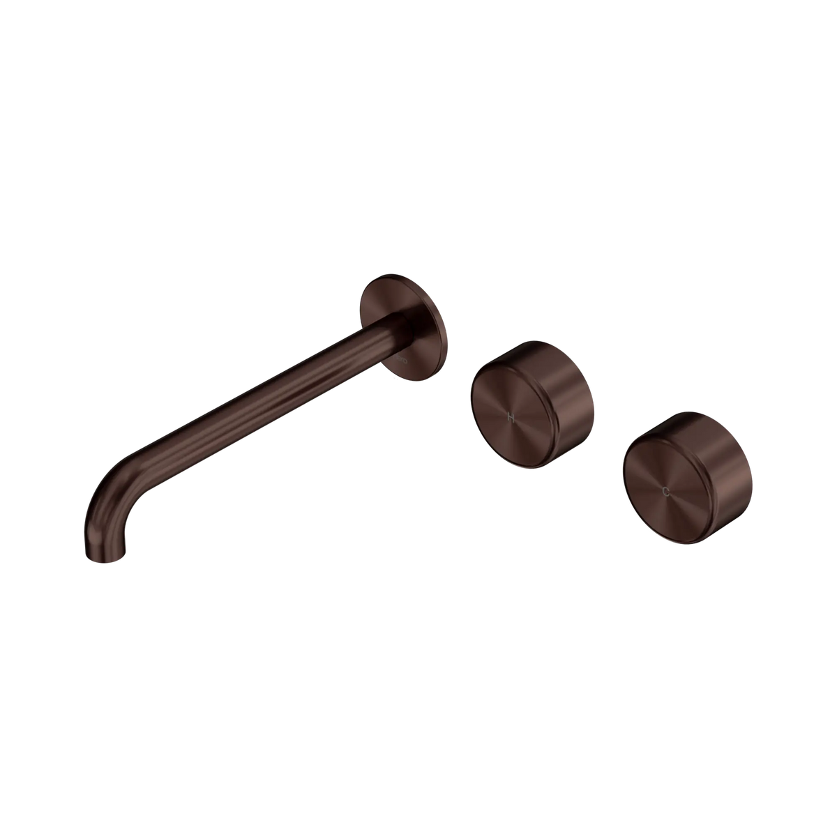 Serenity Wall Basin Set 220mm Offset Spout With Metal Handle Rome Bronze