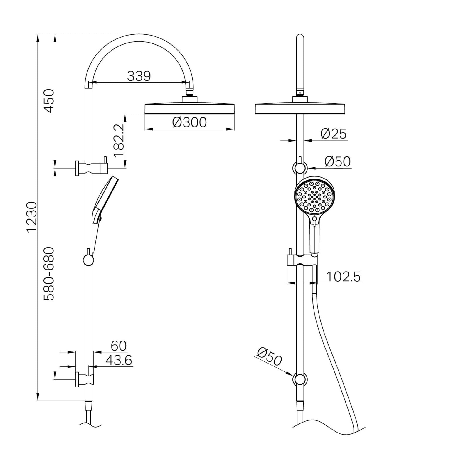 Nero Serenity Twin Shower Matte Black
