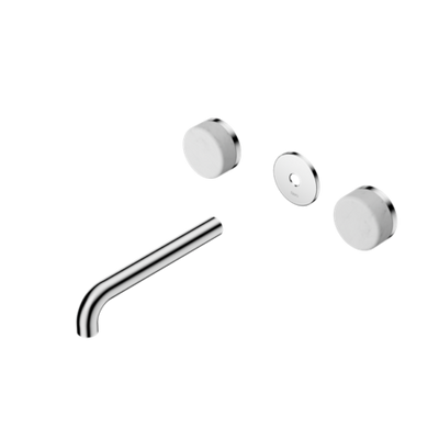 Nero Serenity Wall Basin Set 160/185/220mm Spout With Carrara Handle Trim Kit Only Chrome