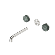 Nero Serenity Wall Basin Set 160/185/220mm Spout With Verde Alpi Handle Trim Kit Only Brushed NIckel