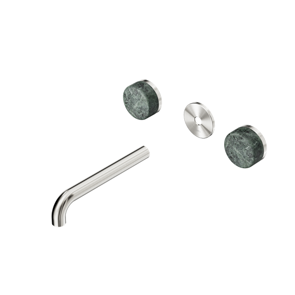 Nero Serenity Wall Basin Set 160/185/220mm Spout With Verde Alpi Handle Trim Kit Only Brushed NIckel
