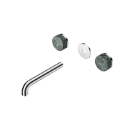 Nero Serenity Wall Basin Set 160/185/220mm Spout With Verde Alpi Handle Trim Kit Only Chrome