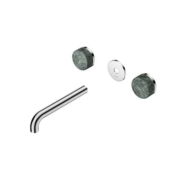 Nero Serenity Wall Basin Set 160/185/220mm Spout With Verde Alpi Handle Trim Kit Only Chrome