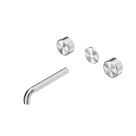 Nero Serenity Wall Basin Set 160/185/220mm Spout With Metal Handle Trim Kit Only Brushed Nickel