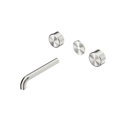 Nero Serenity Wall Basin Set 160/185/220mm Spout With Metal Handle Trim Kit Only Brushed Nickel