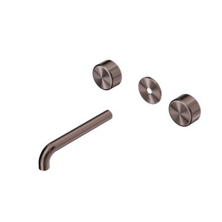 Nero Serenity Wall Basin Set 160/185/220mm Spout With Metal Handle Trim Kit Only Brushed Bronze