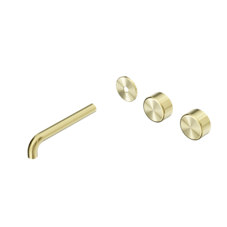 Nero Serenity Wall Basin/Bath Set 160/185/220mm Offset Spout With Matal Handles Handles Trim Kit Only Brushed Gold