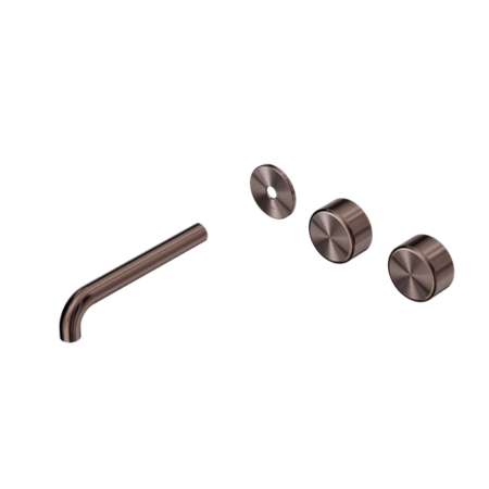 Nero Serenity Wall Basin/Bath Set 160/185/220mm Offset Spout With Matal Handles Handles Trim Kit Only Brushed Bronze