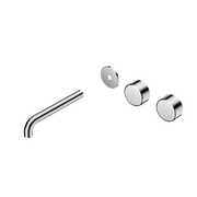 Nero Serenity Wall Basin/Bath Set 160/185/220mm Offset Spout With Matal Handles Handles Trim Kit Only Chrome