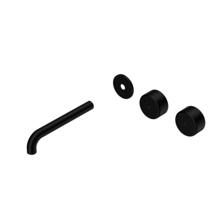 Nero Serenity Wall Basin/Bath Set 160/185/220mm Offset Spout With Matal Handles Handles Trim Kit Only Matte Black