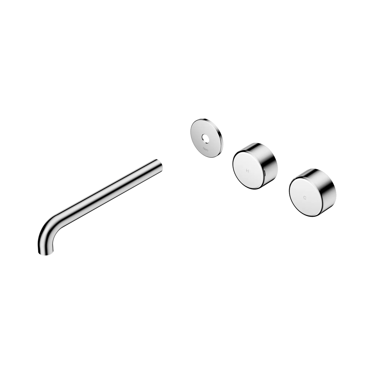 Serenity Wall Basin Set 220mm Offset Spout With Metal Handle Trim Kit Only Chrome