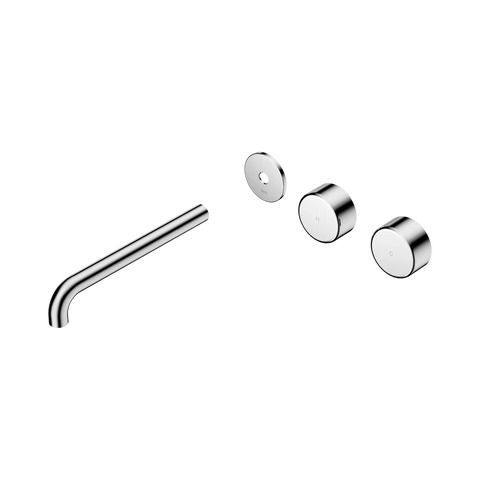 Nero Serenity Wall Basin Set 220mm Offset Spout With Metal Handle Trim Kit Only Chrome