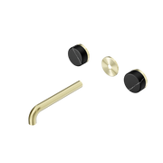 Nero Serenity Wall Basin Set 160/185/220mm Spout With Nero Marquina Handle Trim Kit Only Brushed Gold