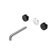 Nero Serenity Wall Basin Set 160/185/220mm Spout With Nero Marquina Handle Trim Kit Only Chrome