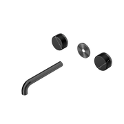 Nero Serenity Wall Basin Set 160/185/220mm Spout With Nero Marquina Handle Trim Kit Only Gun Metal