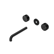 Nero Serenity Wall Basin Set 160/185/220mm Spout With Nero Marquina Handle Trim Kit Only Matte Black