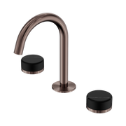Nero Serenity Basin Set Arc Spout With Marquina Black Handle Brushed Bronze