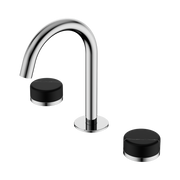 Nero Serenity Basin Set Arc Spout With Marquina Black Handle Chrome