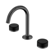 Nero Serenity Basin Set Arc Spout With Marquina Black Handle Gun Metal