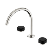 Nero Serenity Bath/Kitchen Set Arc Spout With Marquina Black Handle Brushed Nickel