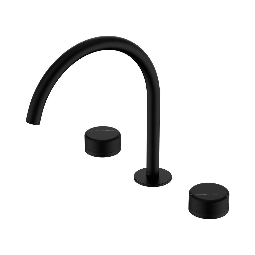 Nero Serenity Bath/Kitchen Set Arc Spout With Marquina Black Handle Brushed Bronze