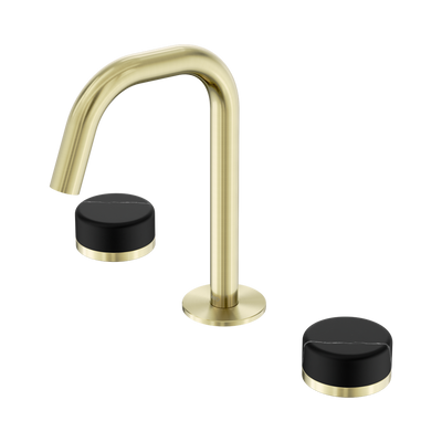 Nero Serenity Basin Set Edge Spout With Carrara Handle Brushed Bronze