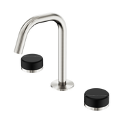 Nero Serenity Basin Set Edge Spout With Marquina Black Handle Brushed Nickel