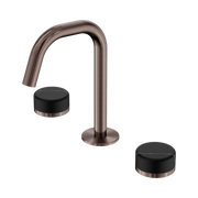 Nero Serenity Basin Set Edge Spout With Marquina Black Handle Brushed Bronze